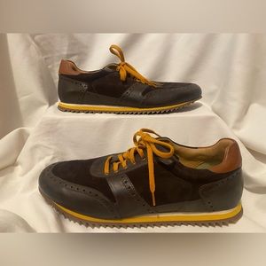 J&M Mens Sneakers - Sheepskin Leather Lace Up Shoe (27-1150).